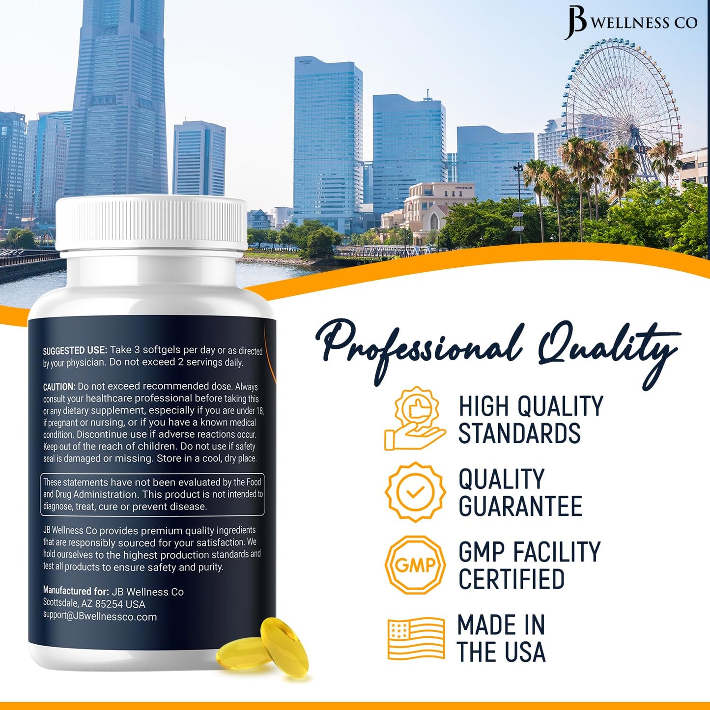 Triple Strength Omega-3 Fish Oil 3750 mg | EPA 1350 mg + DHA 900 mg | Burpless | 90 Softgels