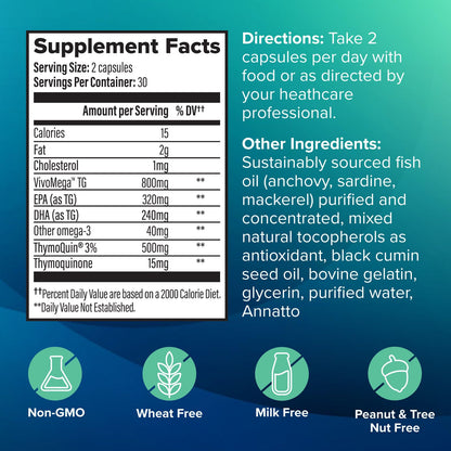 OmegaQuin High Potency: Heart, Brain & Joint Support | Black Seed + Fish Oil