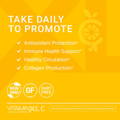 OmegaXL VitaminXL Vitamin C 500 mg — Immune Support, Antioxidant & Collagen Production (30 Vegan Capsules)