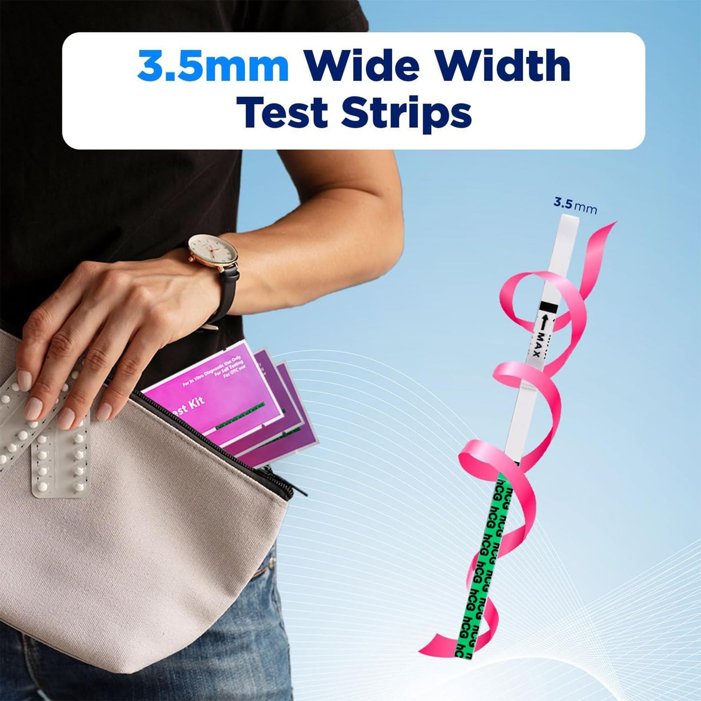 [5 Pack] OMGWYSIWYG Pregnancy Test Strips Bulk – HCG Early Detection, Easy at Home