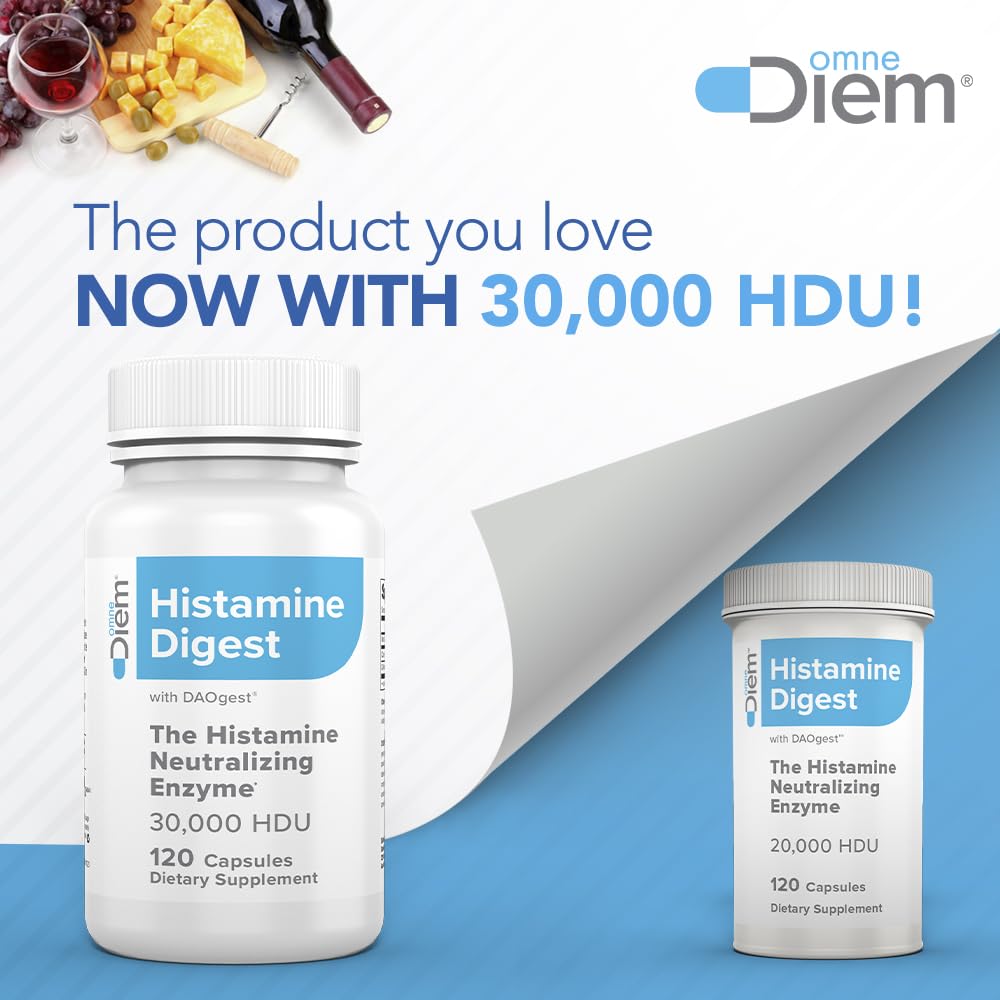 Omne Diem Histamine Digest DAO 30,000 HDU – 120 Caps for Histamine Support