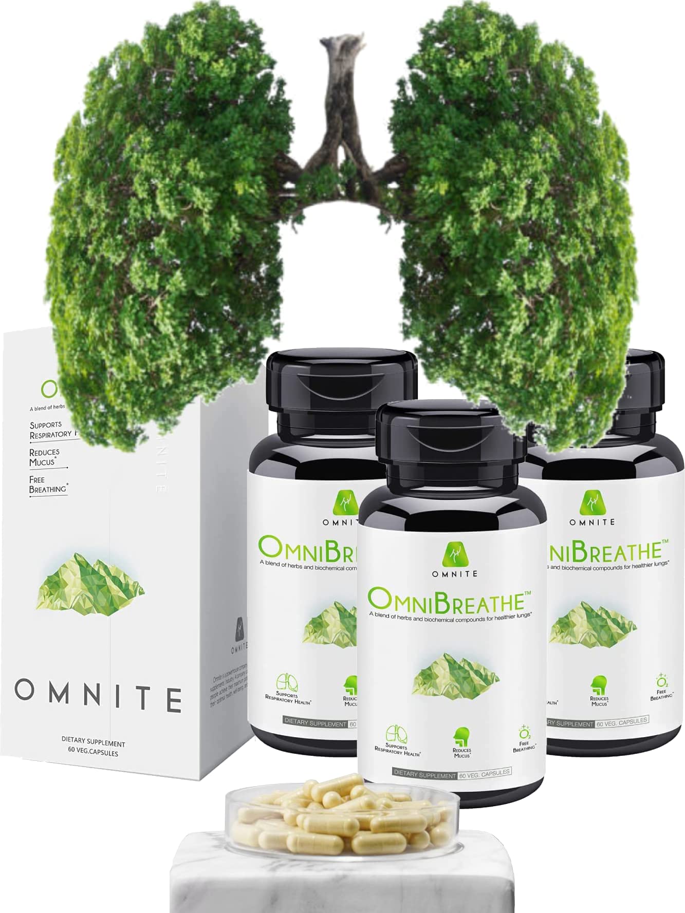 OmniBreathe Lung Cleanse Detox | Respiratory Wellness for Smokers (Pack of 3)