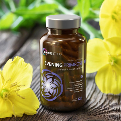 OmniBiotics Organic Evening Primrose Oil 1500mg – Cold-Pressed, 10% GLA, Non-GMO, 120 Vegan Softgel Capsules BritishVita | Premium UK Vitamins & Wellness Supplements