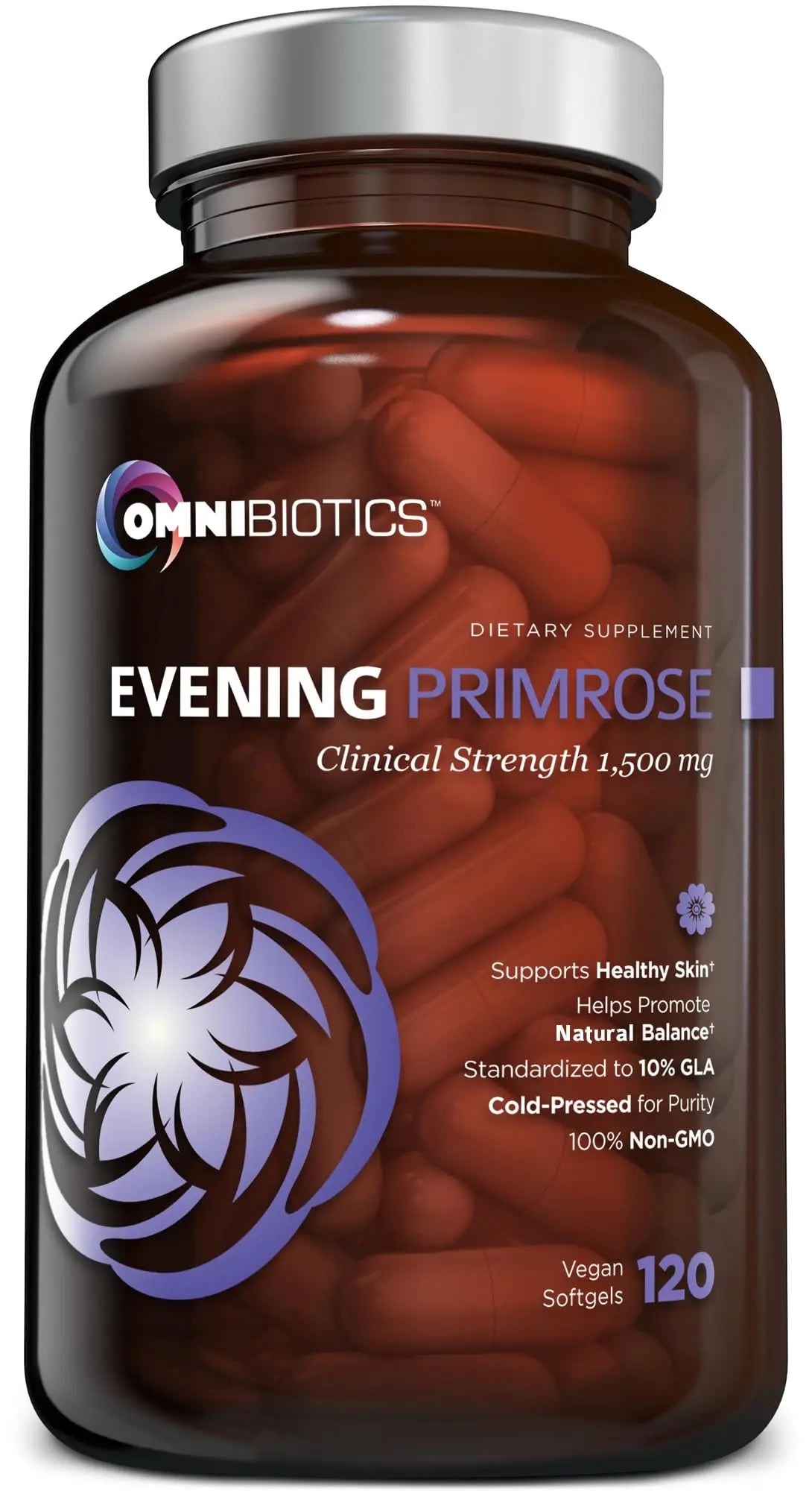 OmniBiotics Organic Evening Primrose Oil 1500mg – Cold-Pressed, 10% GLA, Non-GMO, 120 Vegan Softgel Capsules BritishVita | Premium UK Vitamins & Wellness Supplements