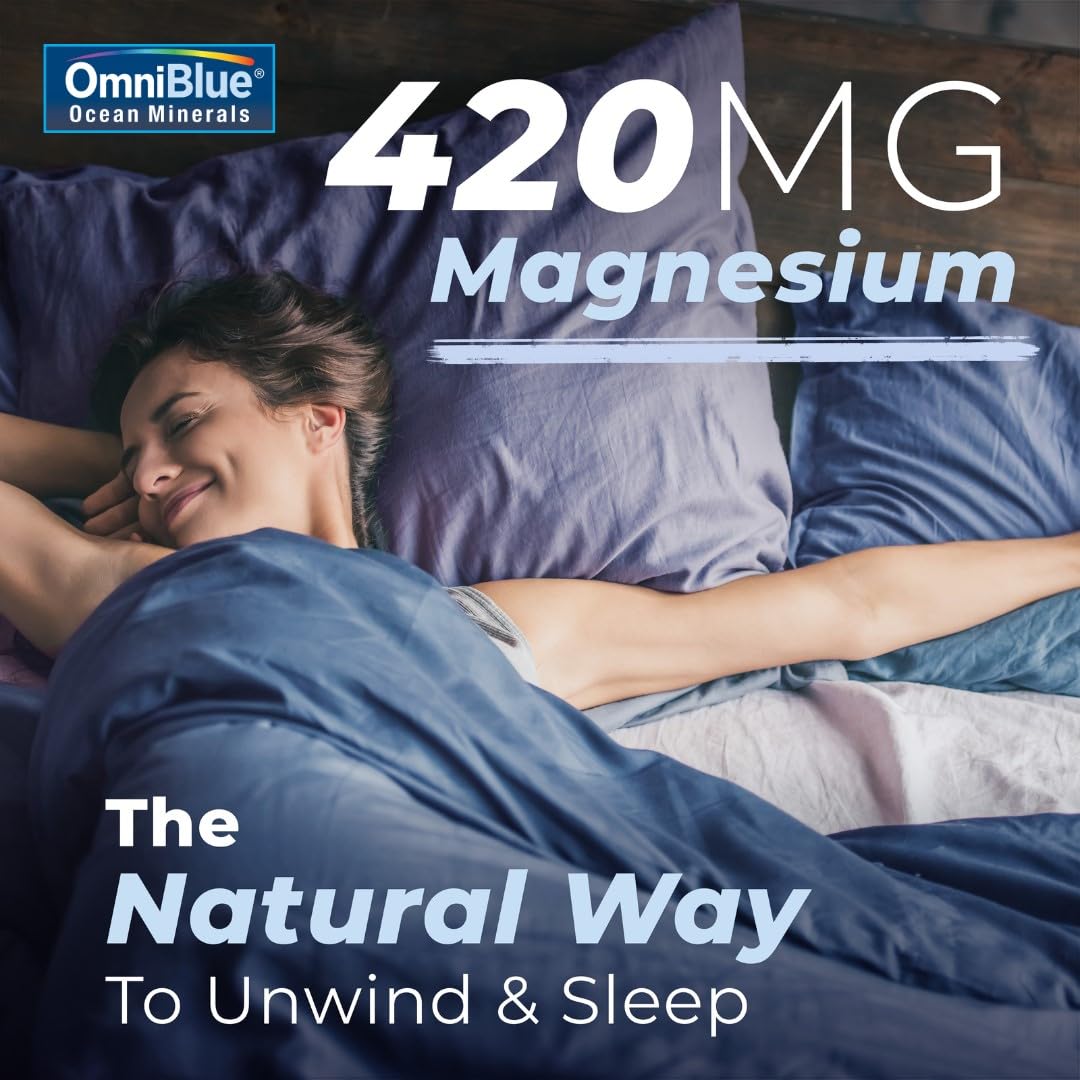 OmniBlue Ocean Minerals – 70+ Trace Minerals & Liquid Magnesium (8 oz) | Low Sodium