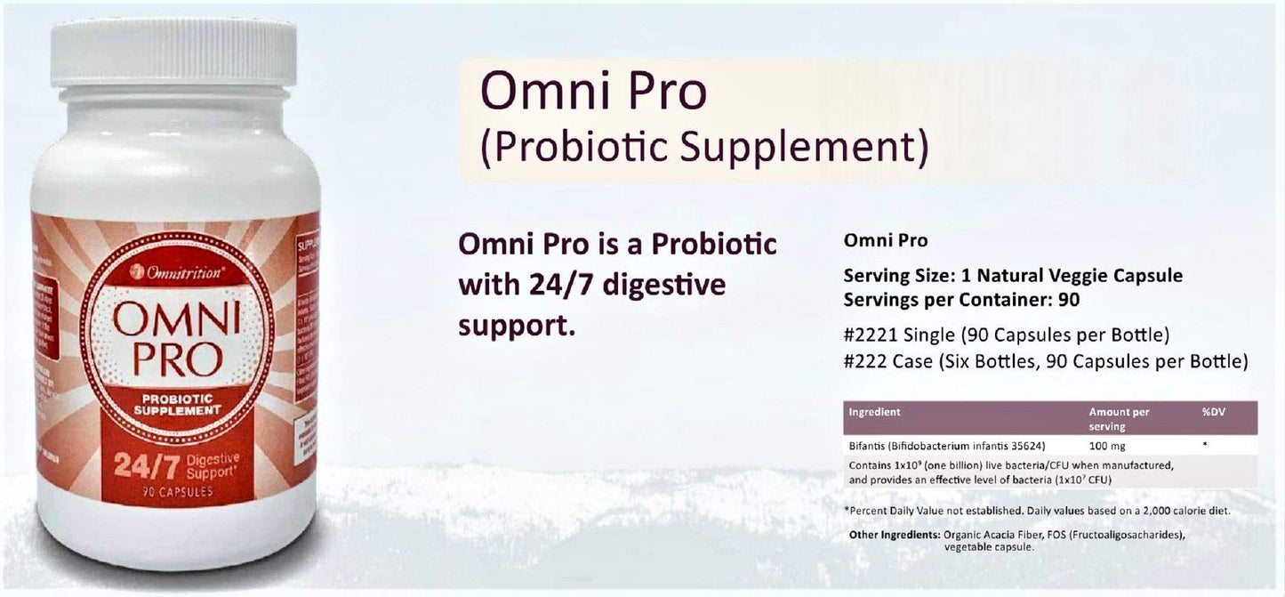 Omnitrition Omni Pro Probiotic Supplement – 24/7 Digestive Support, 90 Capsules