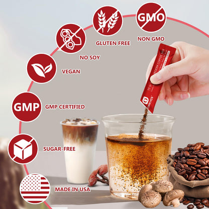 OMOGS Mushroom Coffee – 10-in-1 Extract (Lion's Mane, Reishi, Cordyceps) 30 Servings