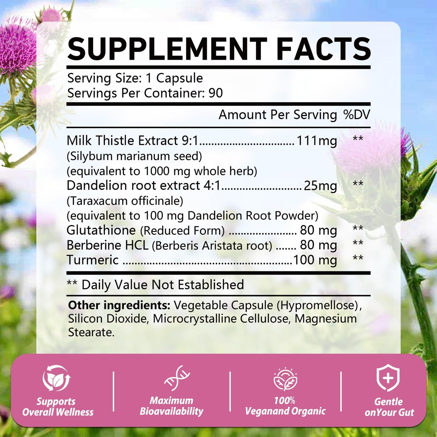 OMOGS Organic Milk Thistle Liver Support - 90 Capsules | Detox and Repair