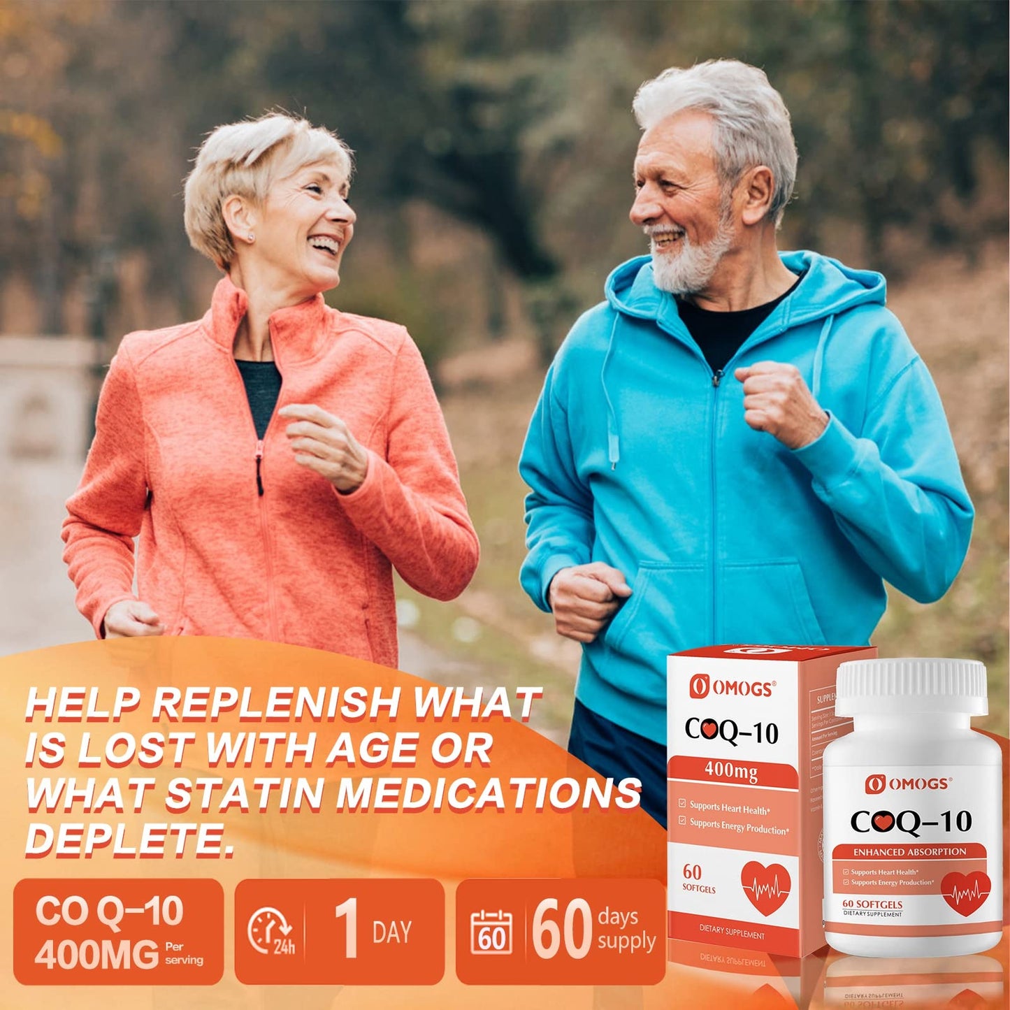 OMOGS CoQ10 400mg Softgels | High Absorption CoQ10 for Heart Health