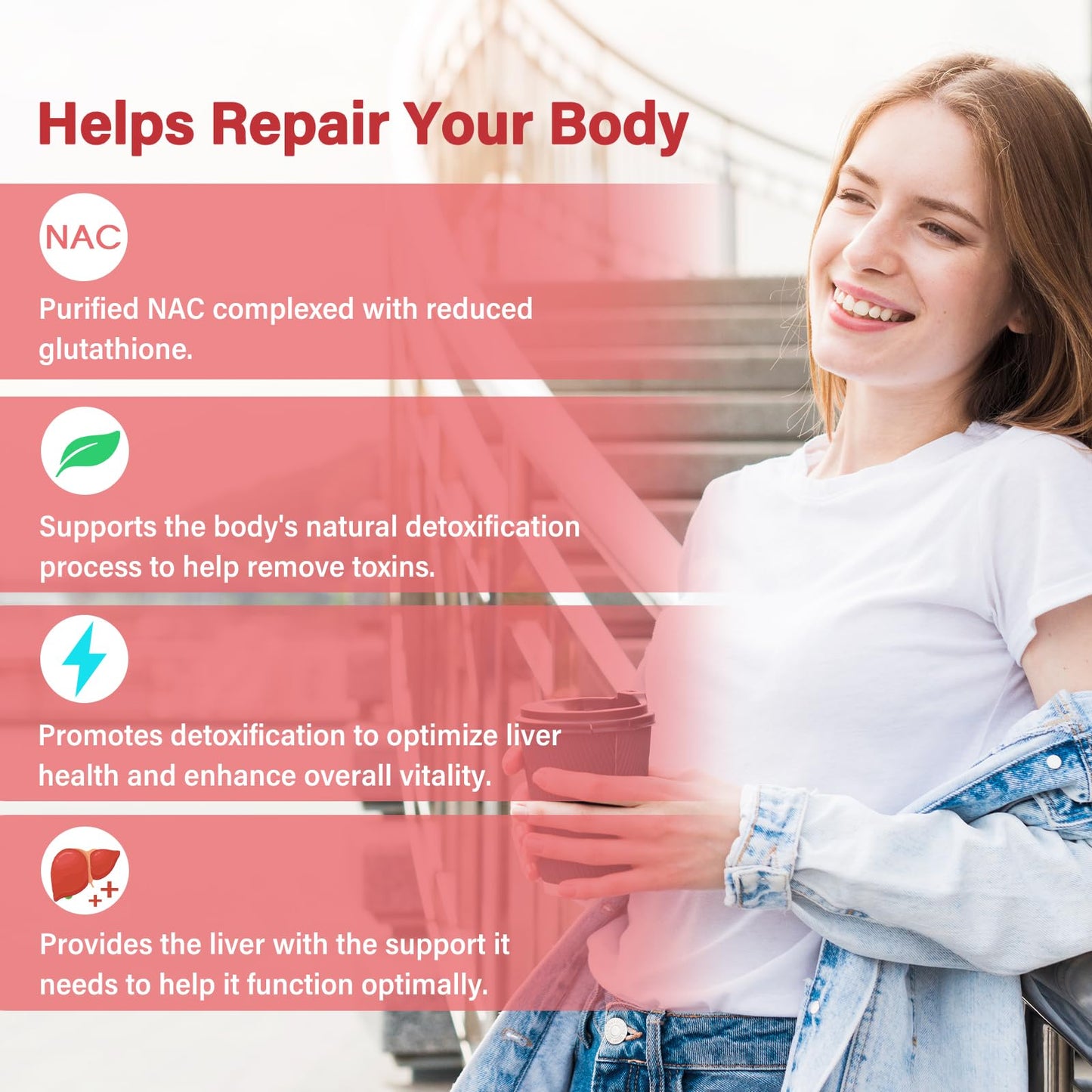 OMOGS Glutathione & NAC Supplement – Liver Health, Antioxidant Support | Vegan & Gluten-Free