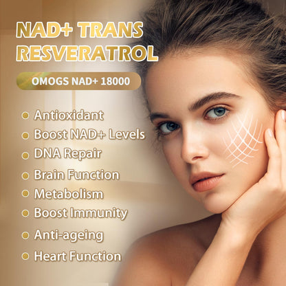 OMOGS NAD+ 300 mg + Trans-Resveratrol 200 mg | 60 Capsules NAD+ Supplement