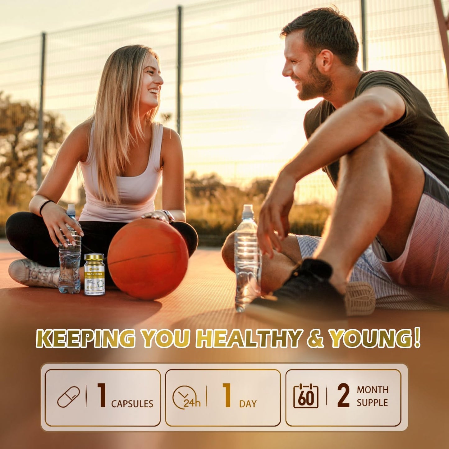 OMOGS NAD+ 300 mg + Trans-Resveratrol 200 mg | 60 Capsules NAD+ Supplement