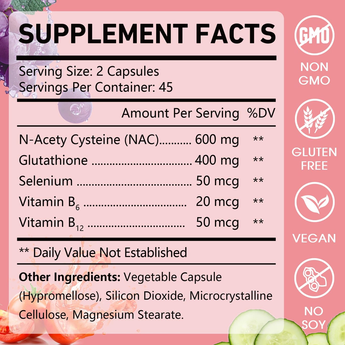 OMOGS Glutathione & NAC Supplement – Liver Health, Antioxidant Support | Vegan & Gluten-Free