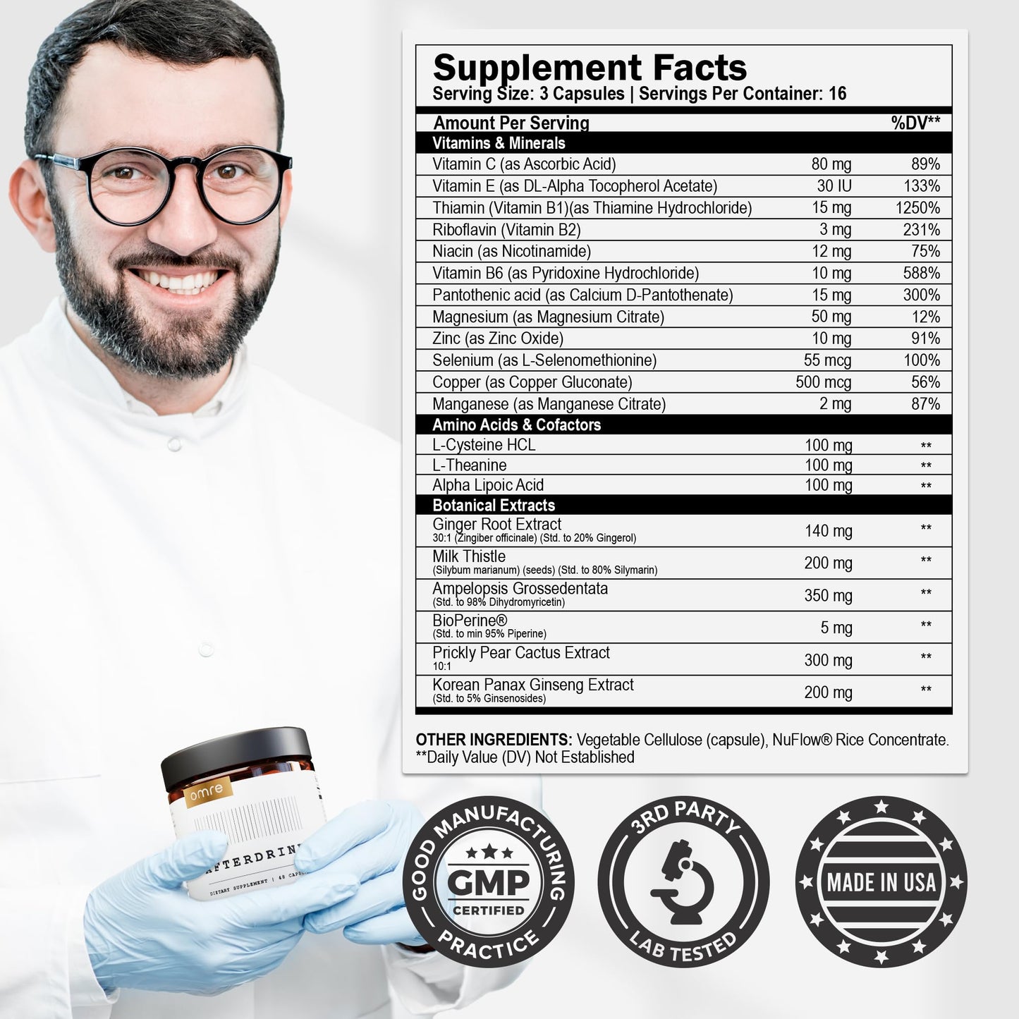 omre AfterDrink Restore Pills - Milk Thistle, DHM, Vitamin B | Liver Support