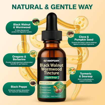 Black Walnut Wormwood Tincture for Gut Health – Gentle Digestive Support (2 oz)