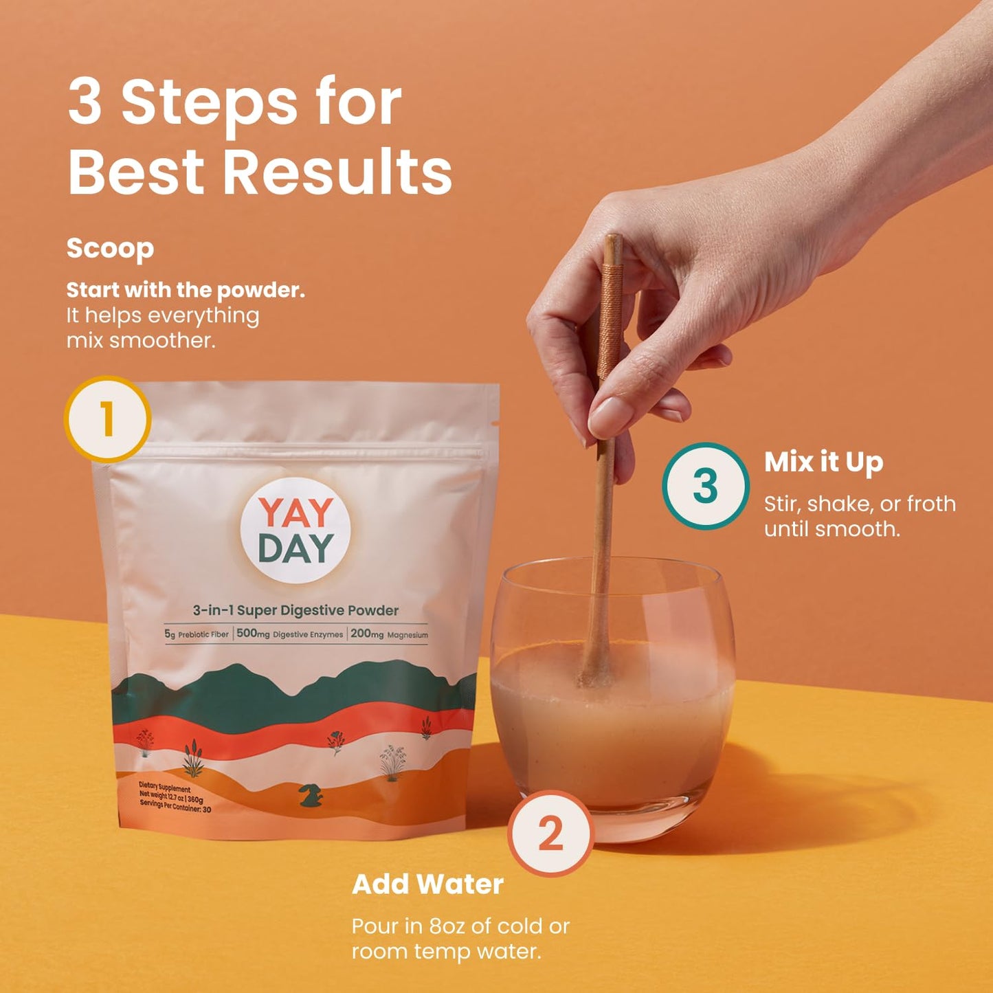 Nighttime Prebiotic Fiber Powder with Digestive Enzymes & Magnesium Glycinate - 7 Pack