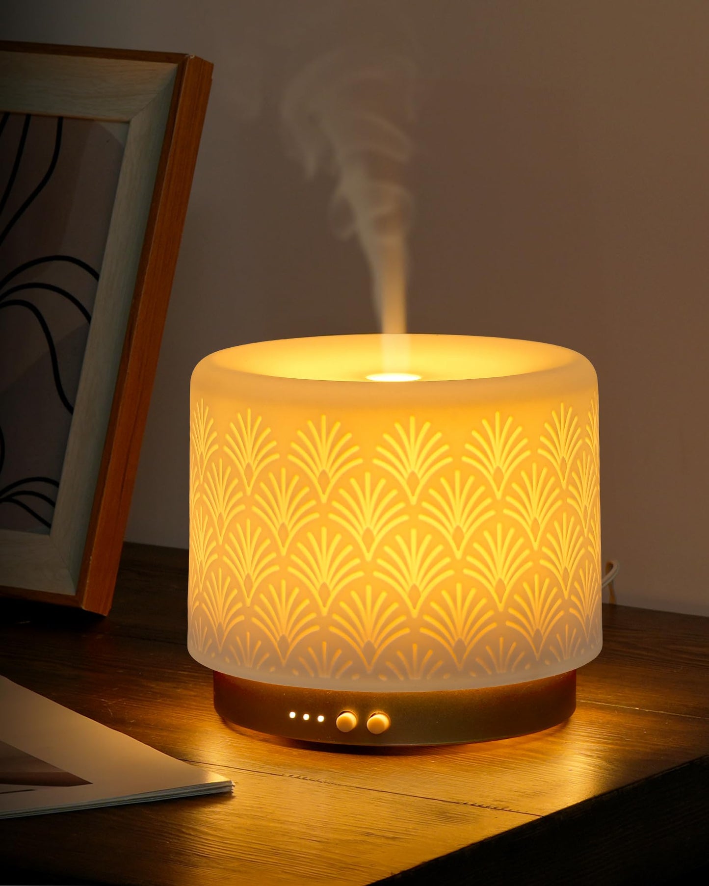 Onaboviva Ceramic 280ml Essential Oil Diffuser – Ultrasonic Aromatherapy & Night Light