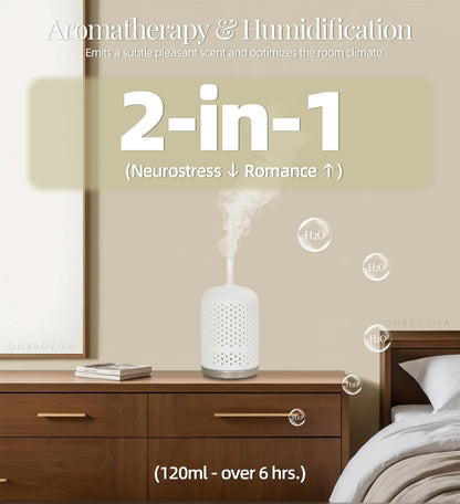 Onaboviva Essential Oil Diffuser – 120ml Ceramic Ultrasonic Diffuser with Auto Shut-Off, 3 Timers, BPA-Free