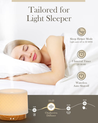 Onaboviva Ceramic Essential Oil Diffuser – 280ml Ultrasonic