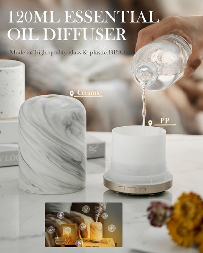 Onaboviva Essential Oil Diffuser – 120ml, 2.4MHz Ultrasonic | Auto Shut-Off