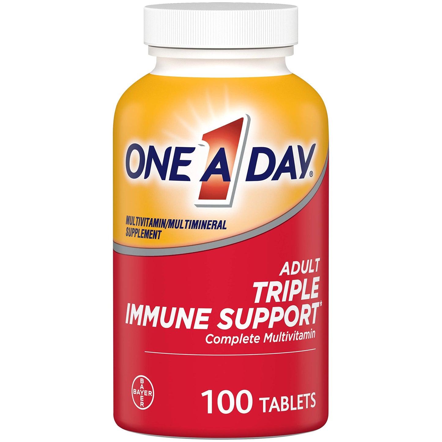 One A Day Triple Immune Support Complete Multivitamin – Vitamin C, D & Zinc (100 Count)