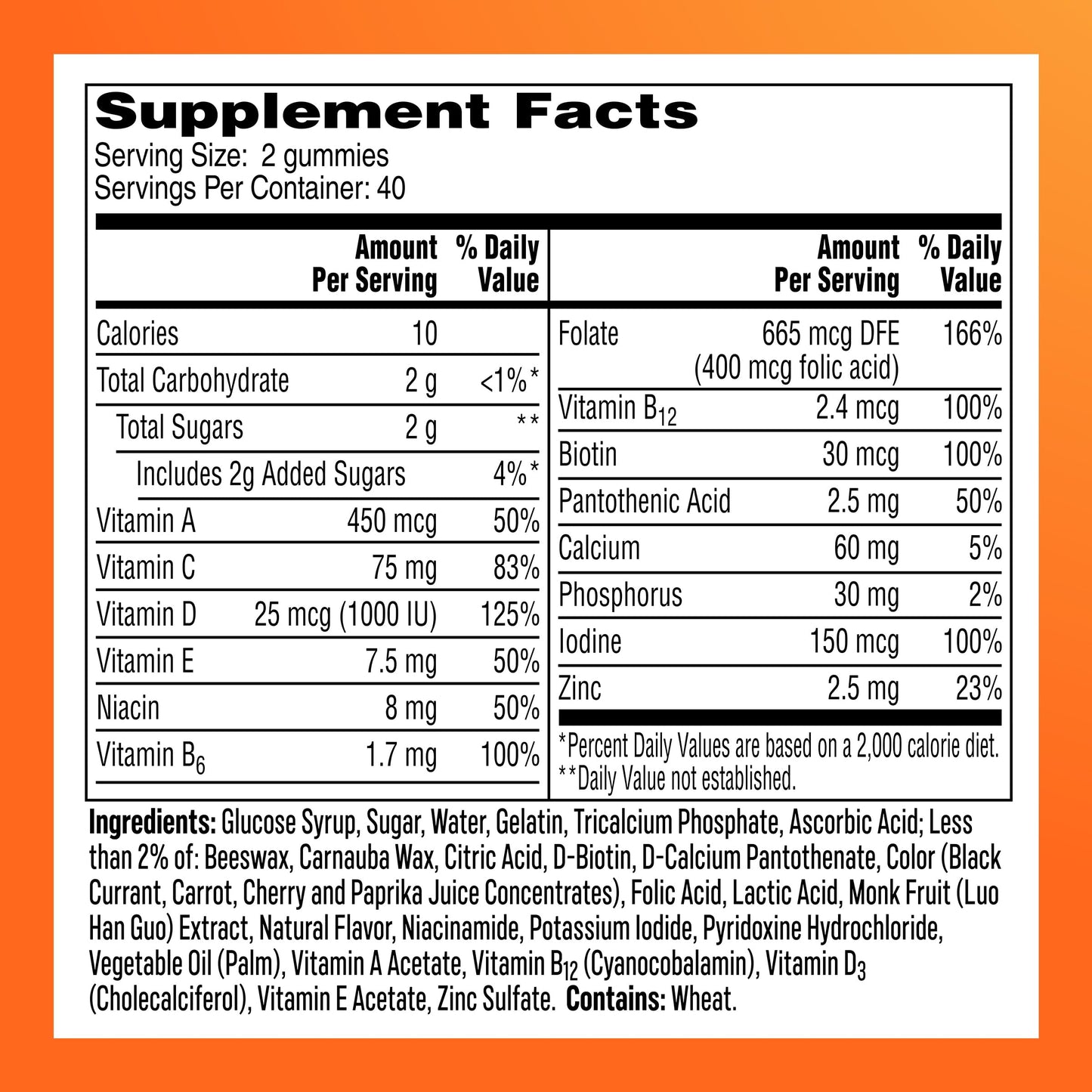 One A Day Women's Multivitamin Gummy – 80 Count, Biotin, Zinc & Iodine