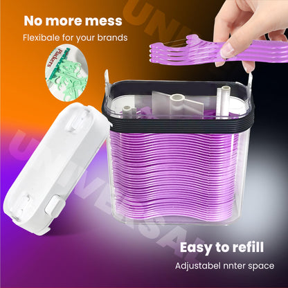 Empty Floss Pick Dispenser & Holder – Refillable Flosser for Plackers (2pcs)