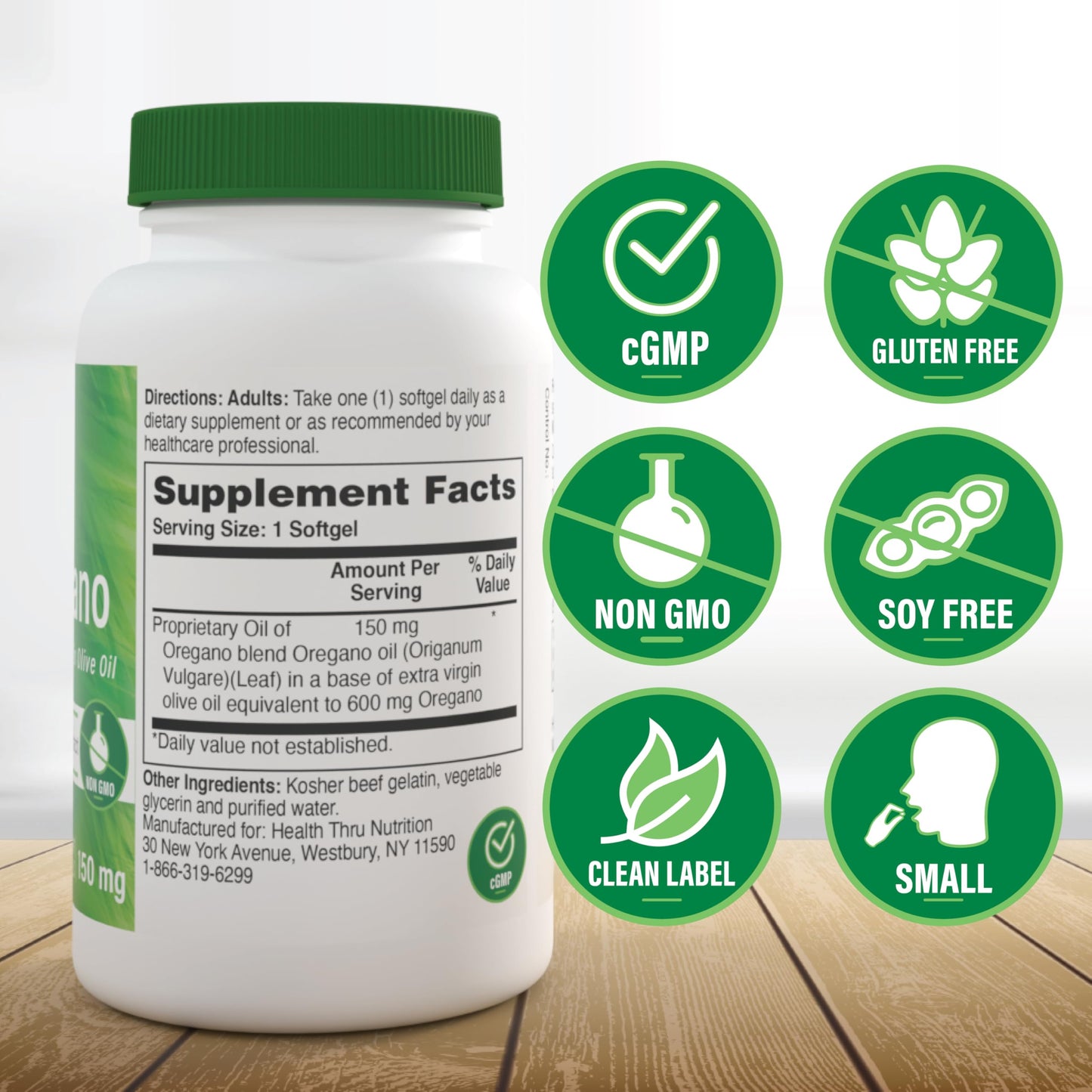 Oil of Oregano 120 Mini-Softgels – 40:1 in EVOO | Health Thru Nutrition