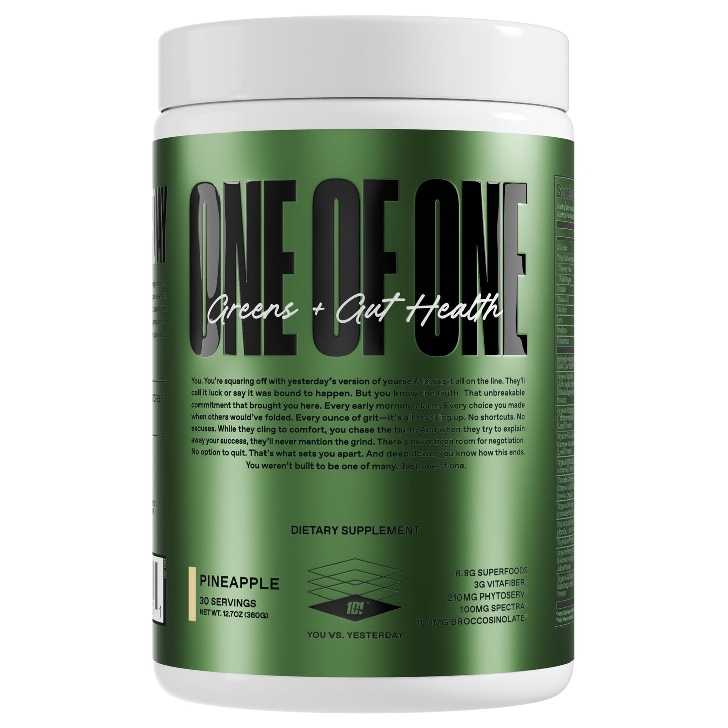 ONE OF ONE Greens & Gut Health – Pineapple Greens Powder with Prebiotics, Probiotics & Digestive Enzymes | 30 Servings
