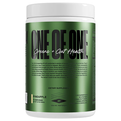 ONE OF ONE Greens & Gut Health – Pineapple Greens Powder with Prebiotics, Probiotics & Digestive Enzymes | 30 Servings