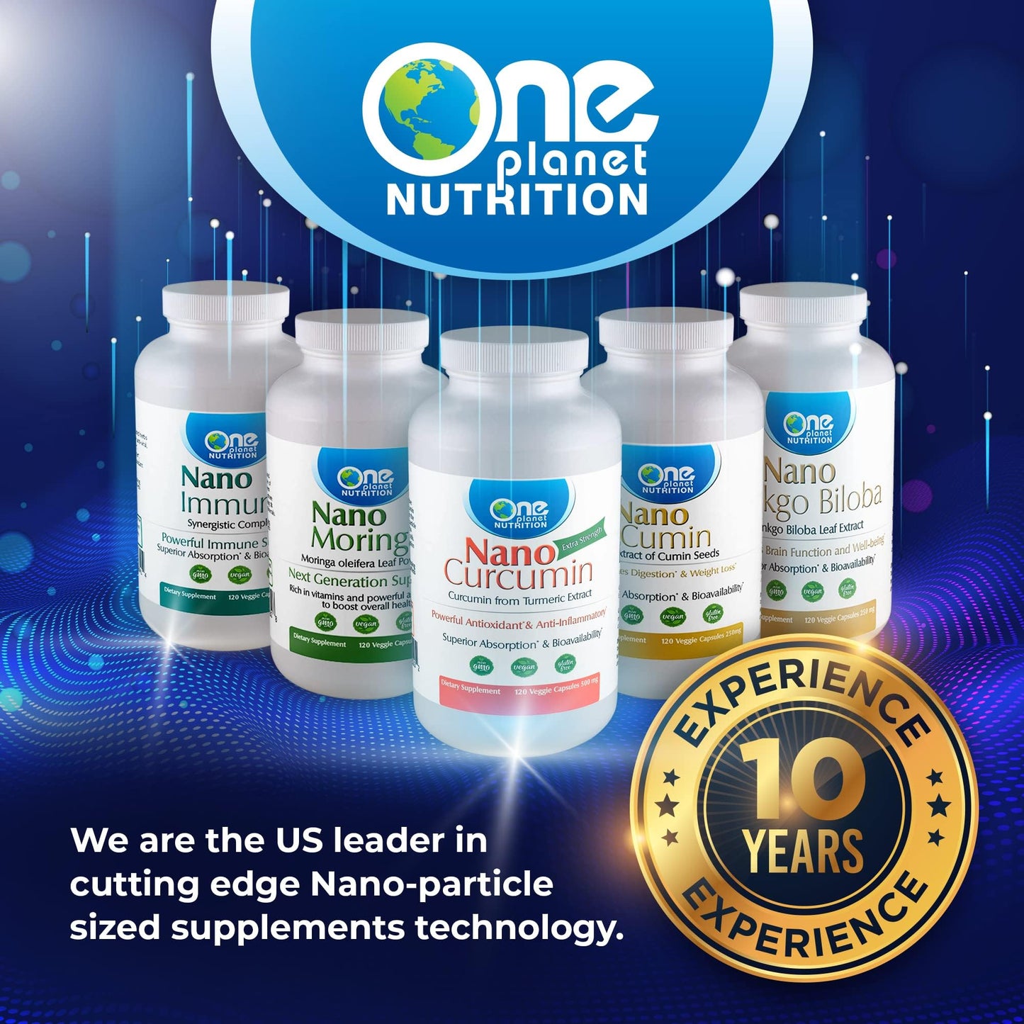 One Planet Nutrition Nano Curcumin 500 mg Veggie Capsules (60 Servings) – High Absorption