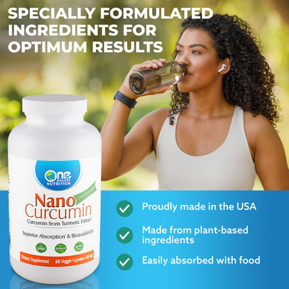 One Planet Nutrition Nano Curcumin 500 mg Veggie Capsules (60 Servings) – High Absorption