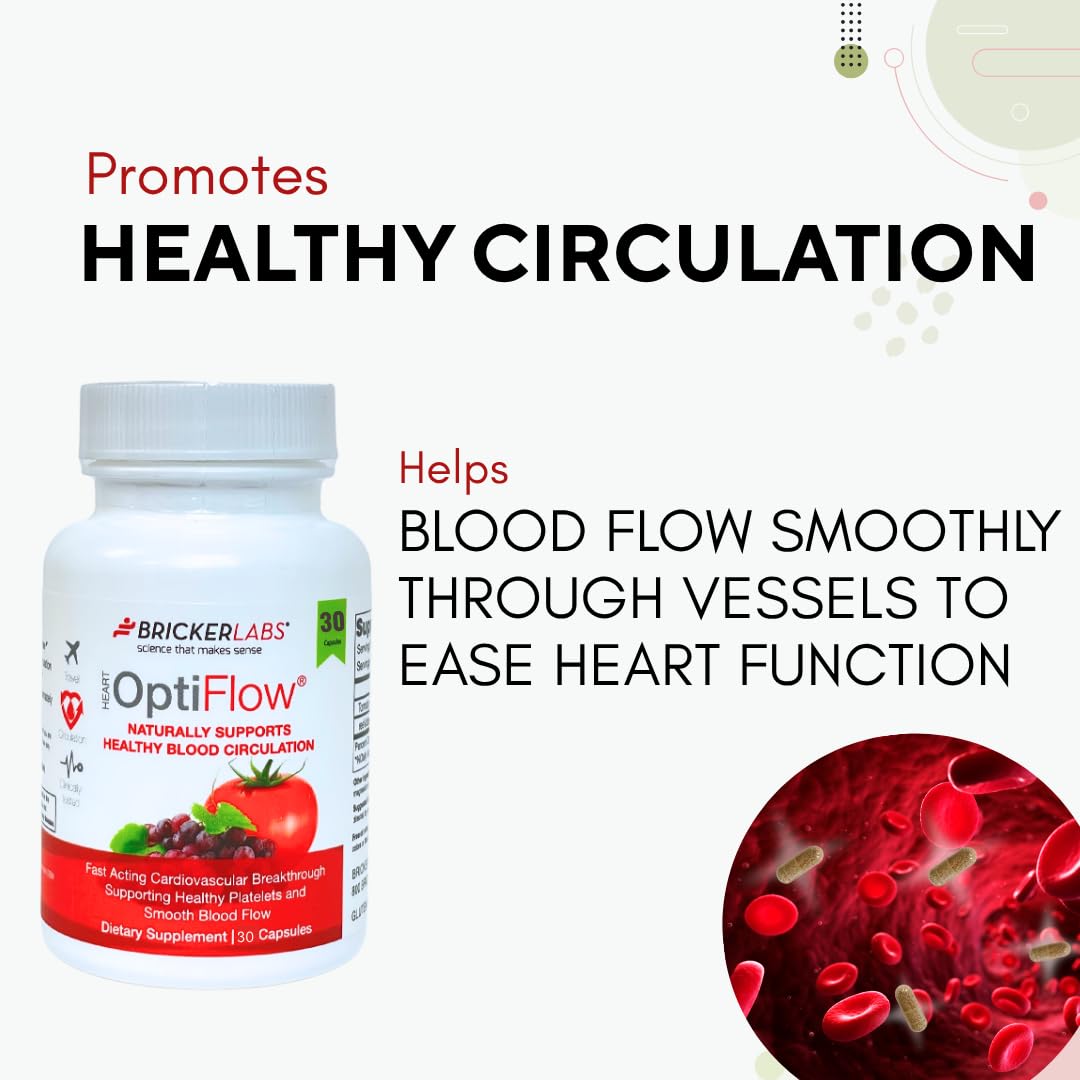 Bricker Labs OptiFlow Blood Circulation Vitamins – Naturally Supports Healthy Blood Flow, 30 Capsules