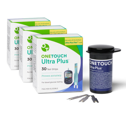 OneTouch Ultra Plus Diabetic Test Strips - 90 Count for Ultra Plus Flex Meter