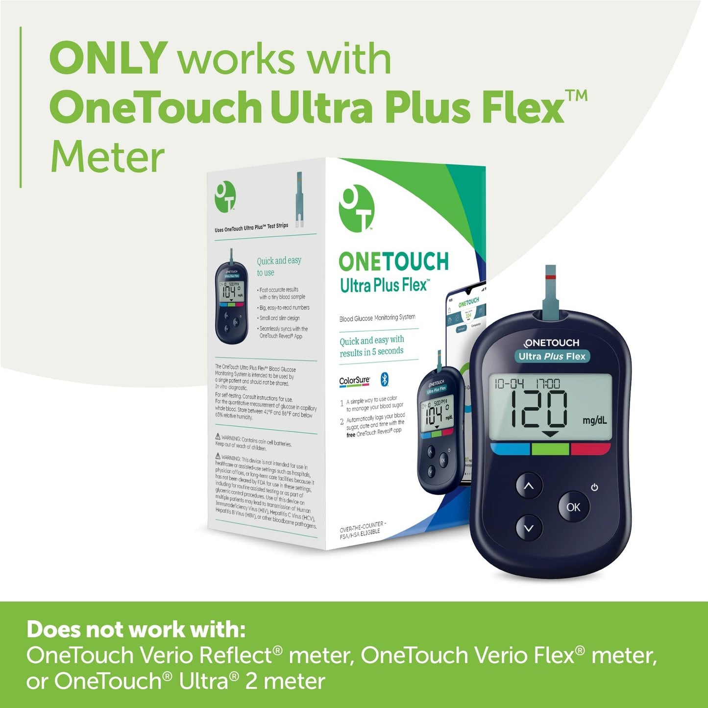 OneTouch Ultra Plus Diabetic Test Strips - 90 Count for Ultra Plus Flex Meter