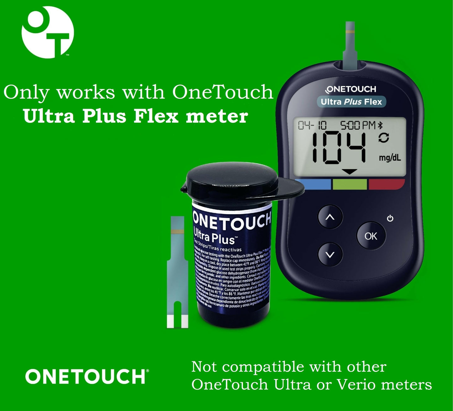 OneTouch Ultra Plus Diabetic Test Strips - 90 Count for Ultra Plus Flex Meter