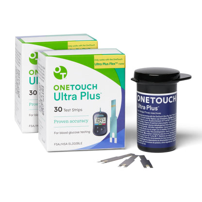 OneTouch Ultra Plus Flex Test Strips – 60 ct (2 Boxes) | Compatible with Ultra Plus Flex Meter