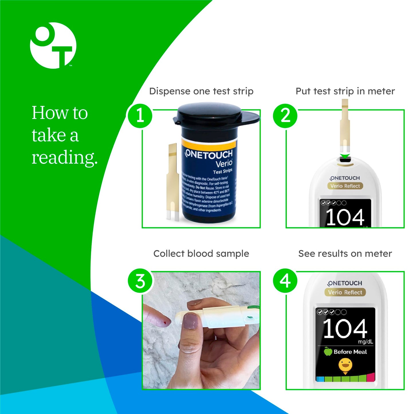 OneTouch Verio Test Strips Value Pack – 180 Count, 6 Boxes, No Coding