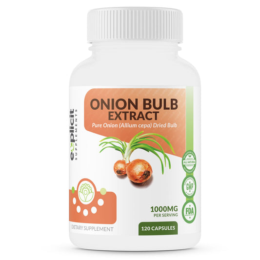 All Natural Onion Extract 1000mg - Dried Onion Bulb (Allium Cepa) Herbal Supplement - 120 Capsules BritishVita | Premium UK Vitamins & Wellness Supplements
