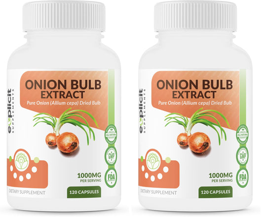 All Natural Onion Extract 1000mg - Dried Allium Cepa | 120 Capsules (Pack of 2) BritishVita | Premium UK Vitamins & Wellness Supplements