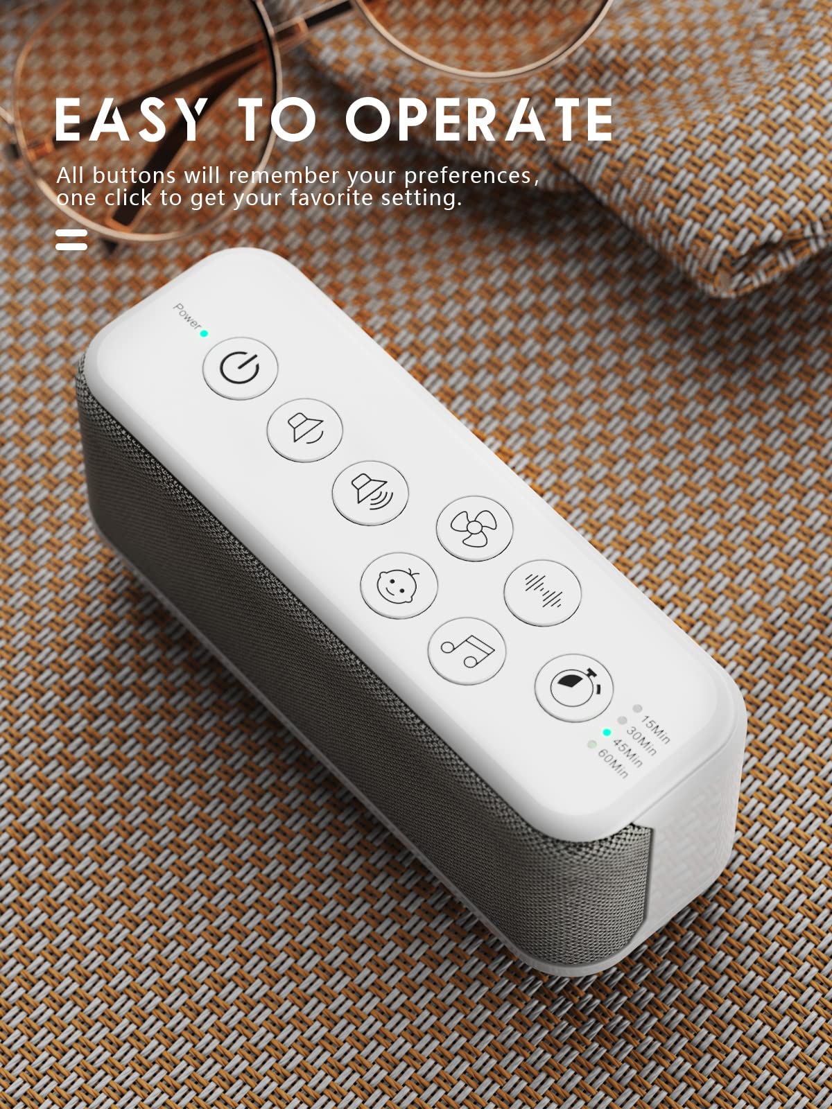 OnLyee White Noise Machine — Office Privacy, Sleep & Focus (42 Sounds, USB Rechargeable)