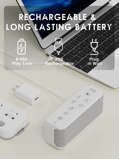 OnLyee White Noise Machine — Office Privacy, Sleep & Focus (42 Sounds, USB Rechargeable)