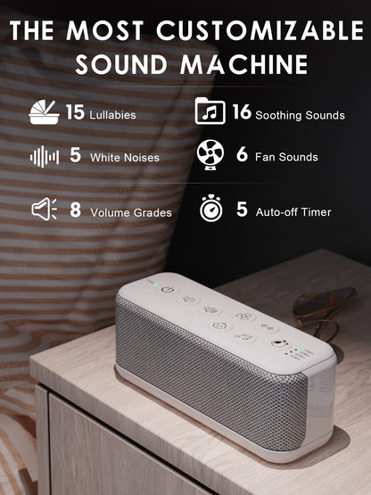 OnLyee White Noise Machine — Office Privacy, Sleep & Focus (42 Sounds, USB Rechargeable)