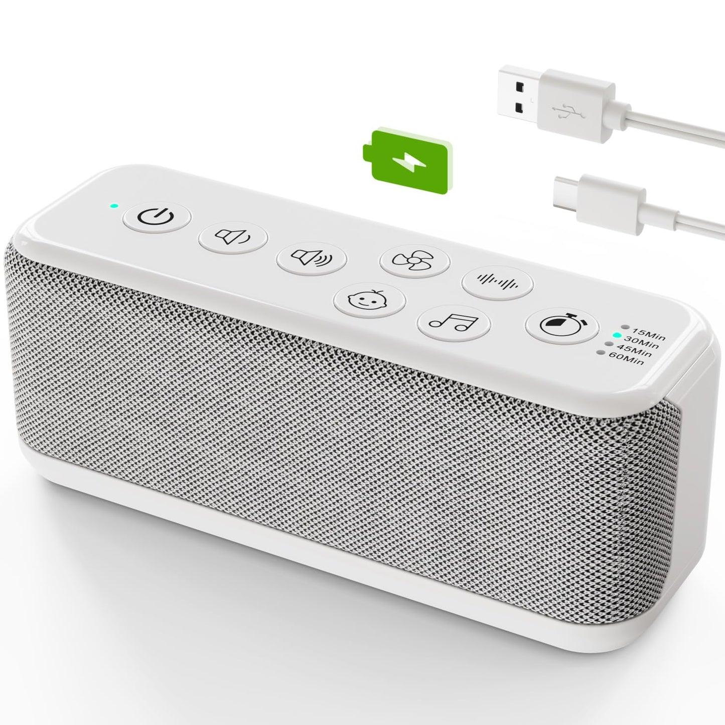 OnLyee White Noise Machine — Office Privacy, Sleep & Focus (42 Sounds, USB Rechargeable)