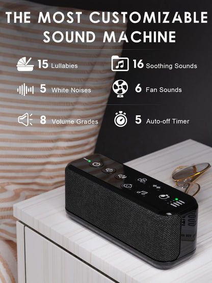 OnLyee Portable White Noise Machine – 42 Sounds for Sleep & Focus, Rechargeable Travel Companion