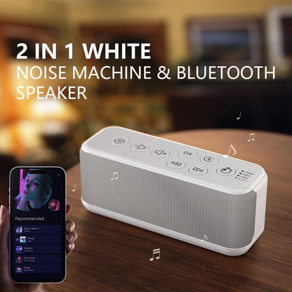 OnLyee White Noise Sound Machine with Bluetooth Speaker – 15 Soothing Sounds, Auto-Off Timer, 3000mAh Battery