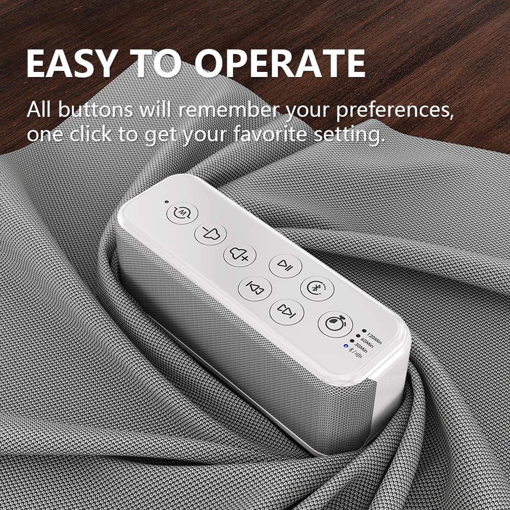 OnLyee White Noise Sound Machine with Bluetooth Speaker – 15 Soothing Sounds, Auto-Off Timer, 3000mAh Battery