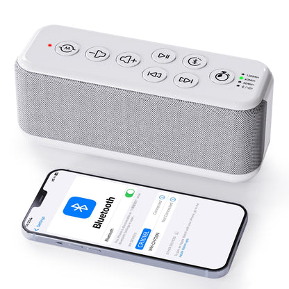OnLyee White Noise Sound Machine with Bluetooth Speaker – 15 Soothing Sounds, Auto-Off Timer, 3000mAh Battery