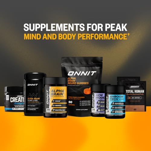 ONNIT Alpha Brain Black Label Capsules – Non-GMO Citicoline Brain Support for Focus & Clarity | 80 Count