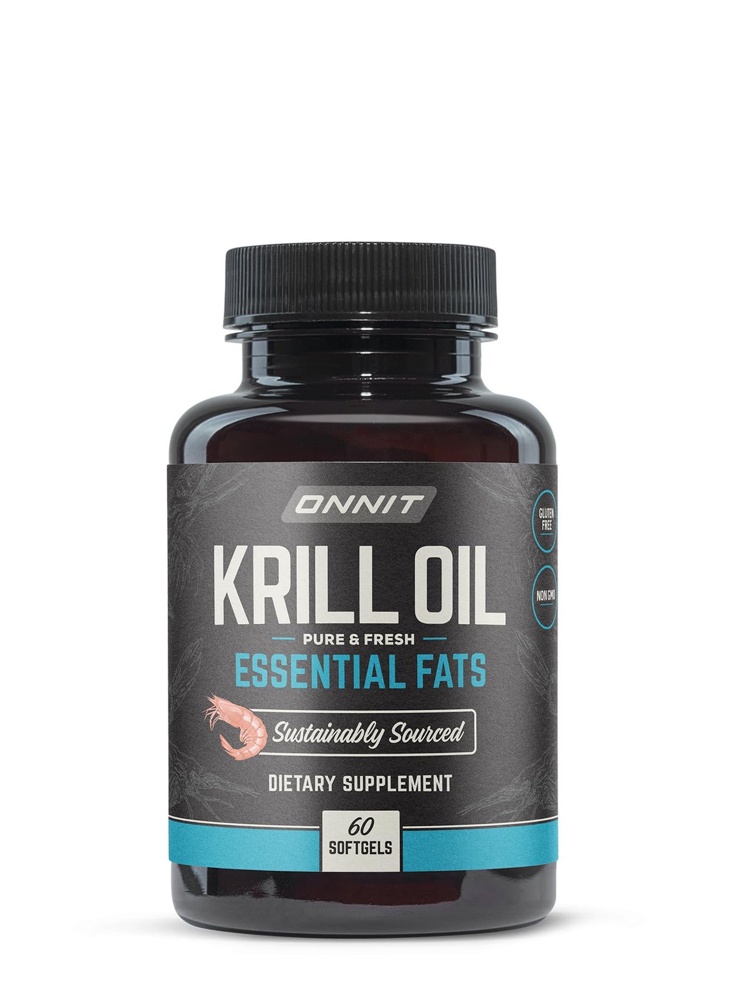 ONNIT Antarctic Krill Oil Soft Gels – IGEN Non-GMO, Omega-3s & Phospholipids